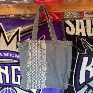 Vintage Y2K Marc Jacobs Blue‎ Gray Canvas Tote Bag